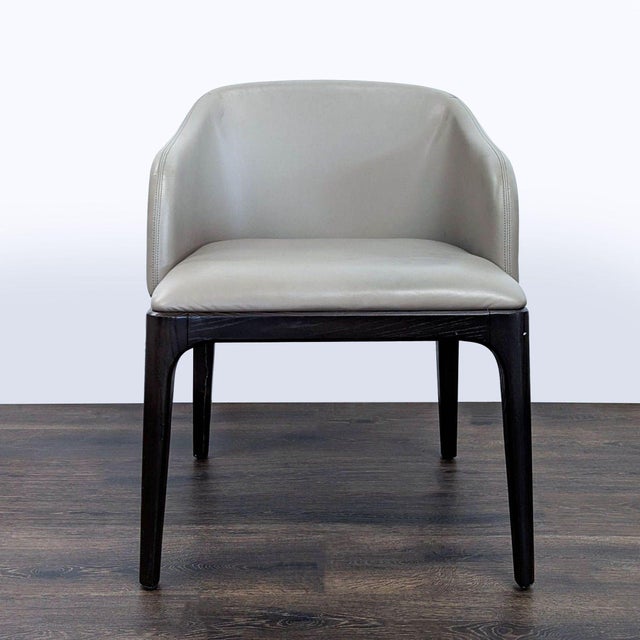 Moniker Home Modern Extendable Dining Table With 8 Restoration Hardware Leather Chairs For Sale - Image 10 of 17