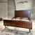 AMBIANIC presents 1950s Italian Queen Bed Sapele Exotic Wood Style of Osvaldo Borsani from Italy Unmarked. Style...