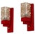 Red Lacquered Wood & Amber Glass Wall Lamps from Vitrika, Denmark, 1970s, Set of 2 For Sale - Image 17 of 17