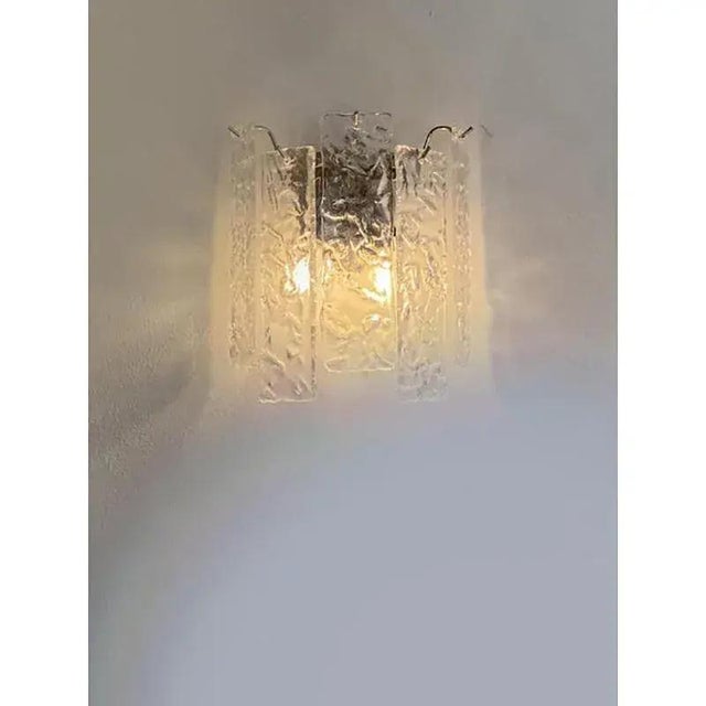 Early 21st Century Hammered Strips Listelli Murano Glass Wall Sconce by Simoeng For Sale - Image 5 of 12