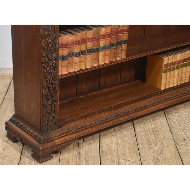 Carved Oak Open Bookcase For Sale - Image 5 of 16