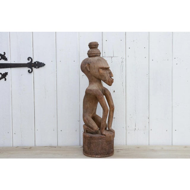 Wood Tall Tribal Carved Barneo Statue For Sale - Image 7 of 13
