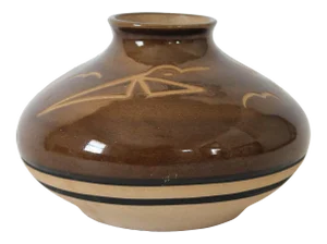 Vintage Brown Pottery Vessel