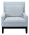 West Elm Modern Lounge Chair in Light Blue Fabric For Sale