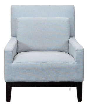 West Elm Modern Lounge Chair in Light Blue Fabric