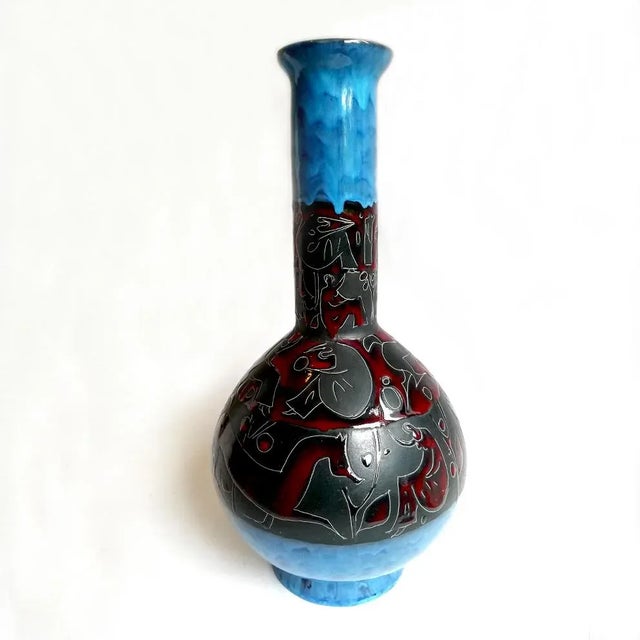 1950s Italian Ceramic and Enamel Vase by Tosin for Etruria, 1950s For Sale - Image 5 of 12