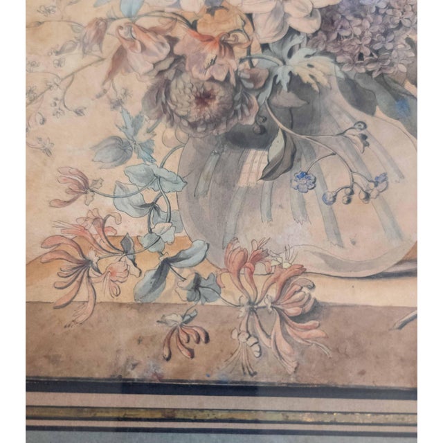 18th C. French or Dutch School Still Life Watercolor Painting of Floral Bouquet For Sale - Image 12 of 18