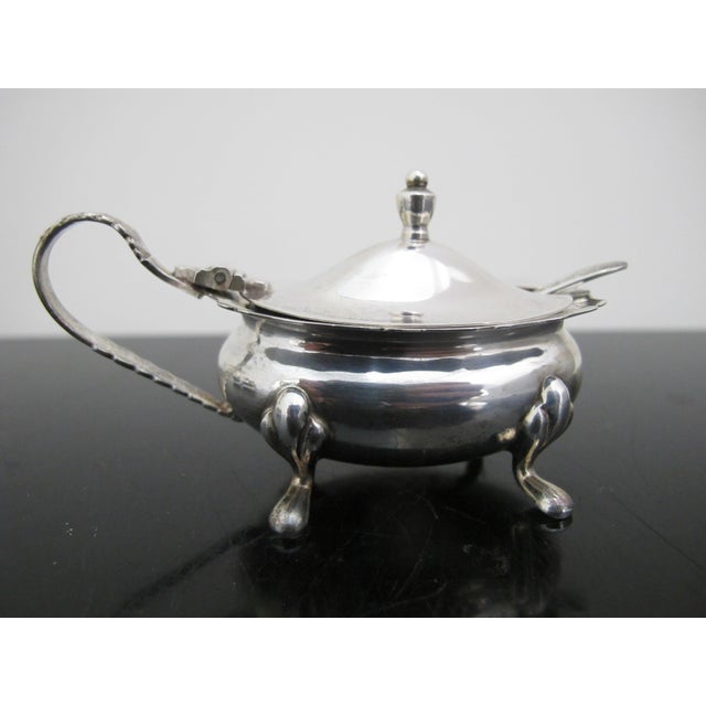 Jbc&s Sterling Silver Condiment Open Salt Pepper Shaker Mustard Pot Set in Case For Sale - Image 4 of 12