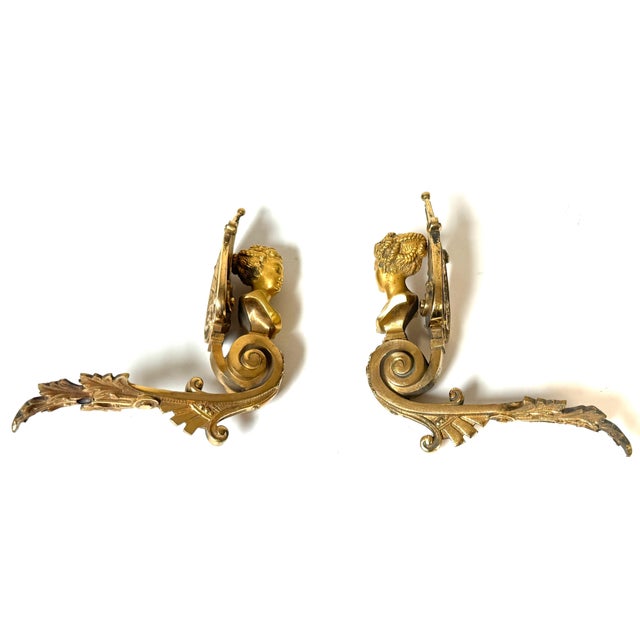 Pair Napoleon III Fire-Gilt Ormolu Curtain Tiebacks with Classical Female Busts For Sale - Image 16 of 18