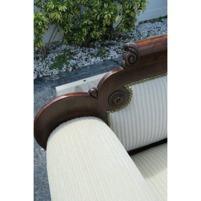 Early 1800s Empire Federal Flame Mahogany Long Bench Couch Sofa Chairish