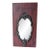Vintage Red Distressed Wall Mirror With Ornate Frame For Sale