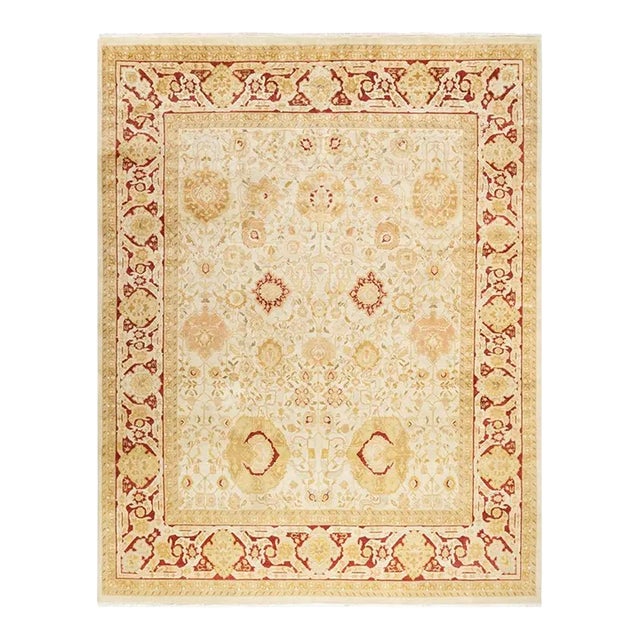 Mogul, One-of-a-Kind Hand-Knotted Area Rug in Ivory, 8' 1" x 10' 2" For Sale