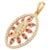 Contemporary Red Ruby and Diamond Pendant Encrusted in 18k Yellow Gold For Sale - Image 4 of 6