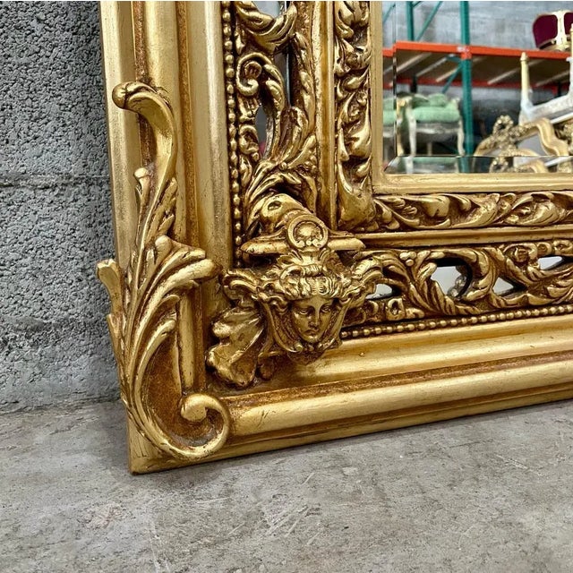 Vintage French Mirror Baroque Mirror For Sale - Image 4 of 11