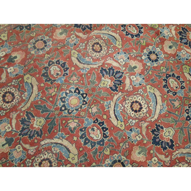 Zabihi Collection Antique Persian Tabriz Rug - 8'3" x 9'5" For Sale - Image 10 of 11