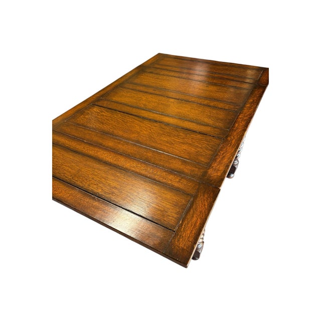 1930s Solid Oak Quarter Sawn Draw Leaf Barley Twist Dining Table For Sale - Image 10 of 12