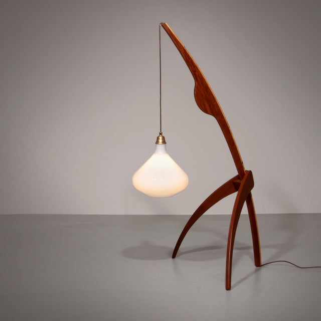 Mid-Century Danish Praying Mantis Floor Lamp in the style of Rispal, 1960 For Sale - Image 15 of 15