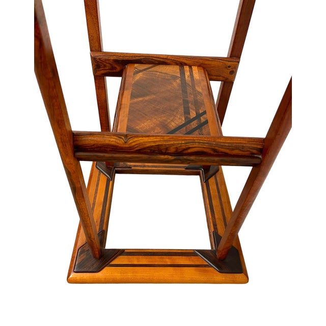 1970s Studio Craft Pedestal Side Table by Jim Hessel for Artwood Gallery, Northwest Modern Woodworking For Sale In Seattle - Image 6 of 12