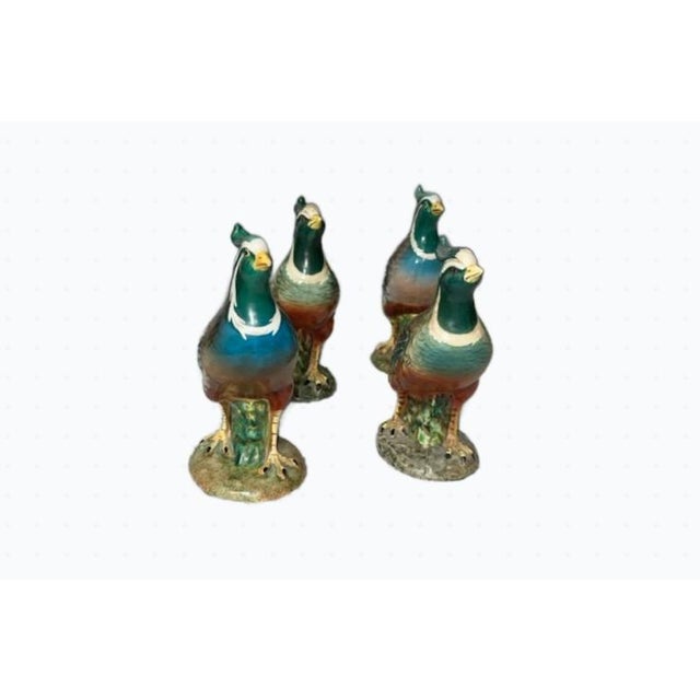 Mid-Century Modern Vintage Ugo Zaccagnini Italy Porcelain Quail Figurines - 2 Figurines For Sale - Image 3 of 11