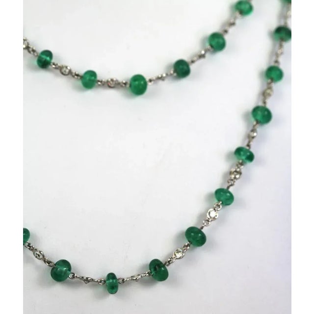 This is part of Chairish’s Fine Jewelry assortment. LENGTH: 32″ STONES: Emeralds, 22.75 cts STONES: Diamonds, brilliant...