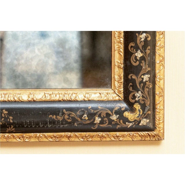 Black 20th Century Antique Chinoiserie Gilt Wood Statement Mirror For Sale - Image 8 of 13