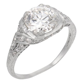 Vintage Gia 3.61 Carat Fancy Yellow Radiant Cut Diamond Two Tone Engagement Ring, Size 6.25 For Sale