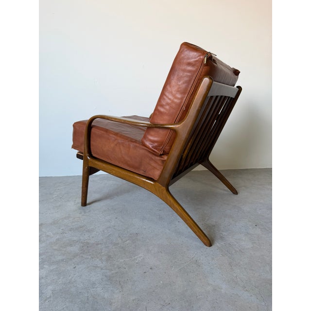 1950’s Mid Century Adrian Pearsall Style Lounge Danish Leather Chair - Made in DenMark For Sale In Miami - Image 6 of 18