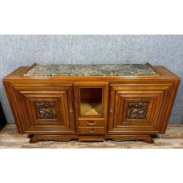 Art Deco Walnut Sideboard in the style of Marcel Breuer For Sale - Image 6 of 6