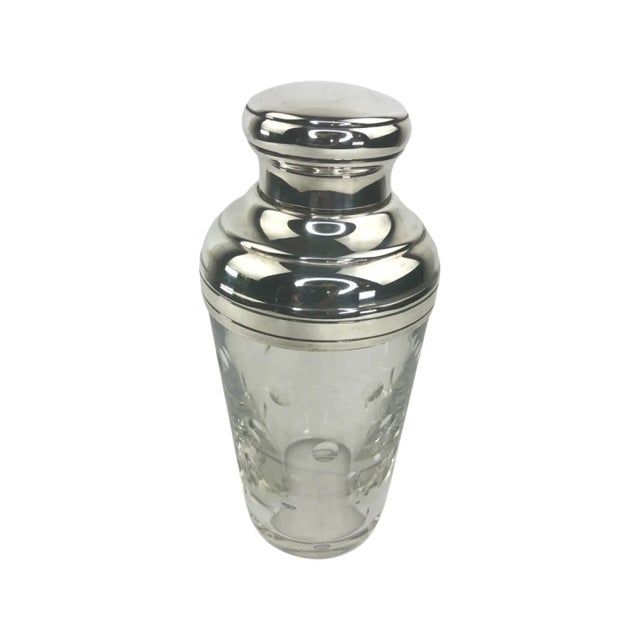 Transparent Vintage French St. Louis Crystal and Silver Plate Cocktail Shaker For Sale - Image 8 of 8
