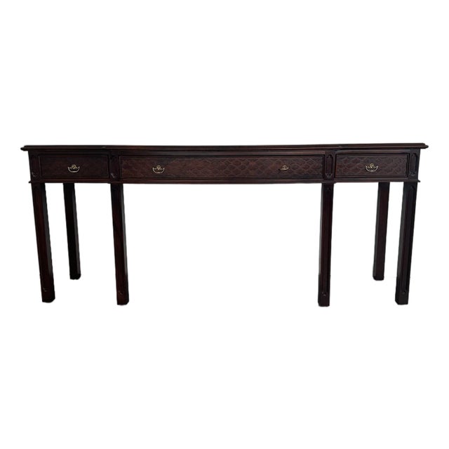 1980s Vintage Century Furniture Mahogany Console Table For Sale
