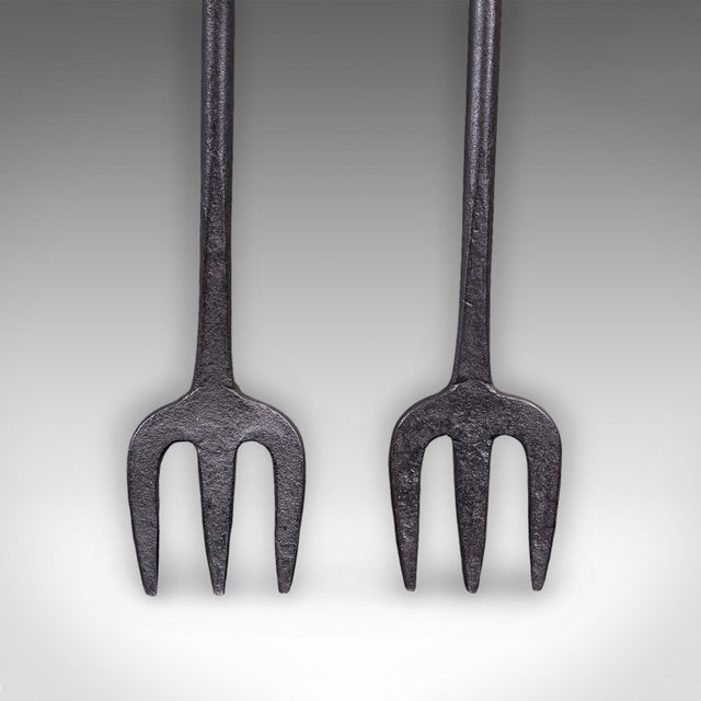 Late 19th Century 4 Antique Country House Inglenook Fire Tools, English, Companion Set, Victorian For Sale - Image 5 of 12