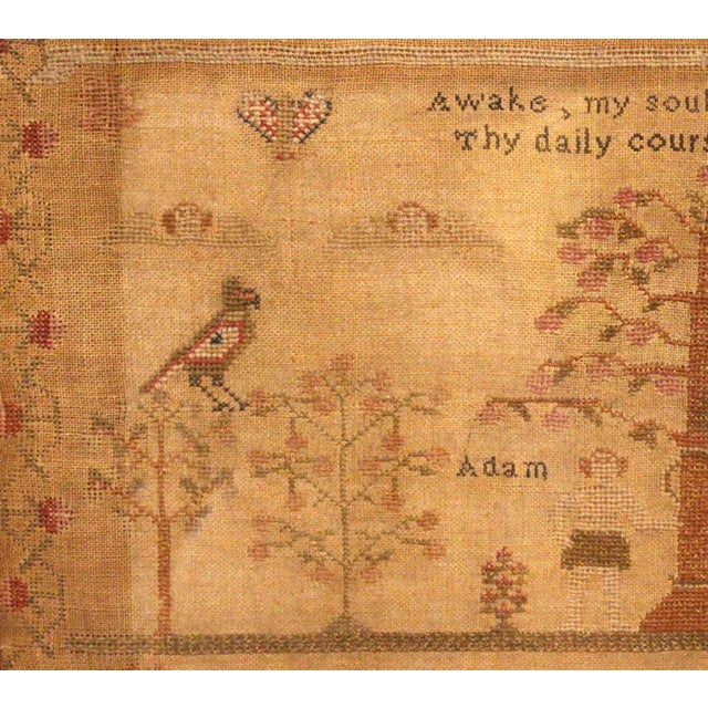 Beige Pair of 1845 English Framed Needlework by the Baudain Sisters For Sale - Image 8 of 8