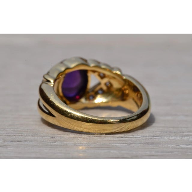 The Bealville: Purple Sapphire and Diamond Cocktail Ring For Sale In Philadelphia - Image 6 of 11