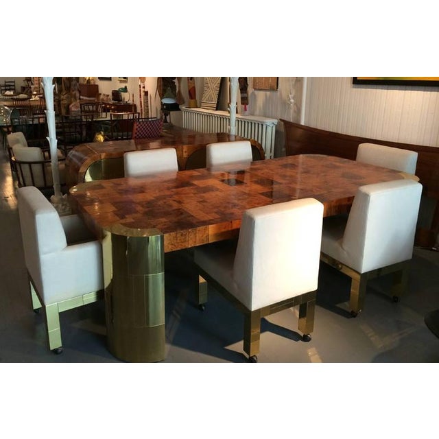 Set of Six Brass Cityscape Chairs Paul Evans for Directional For Sale In Atlanta - Image 6 of 10