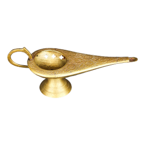 Antique Brass Genie Oil Lamp Incense Burner