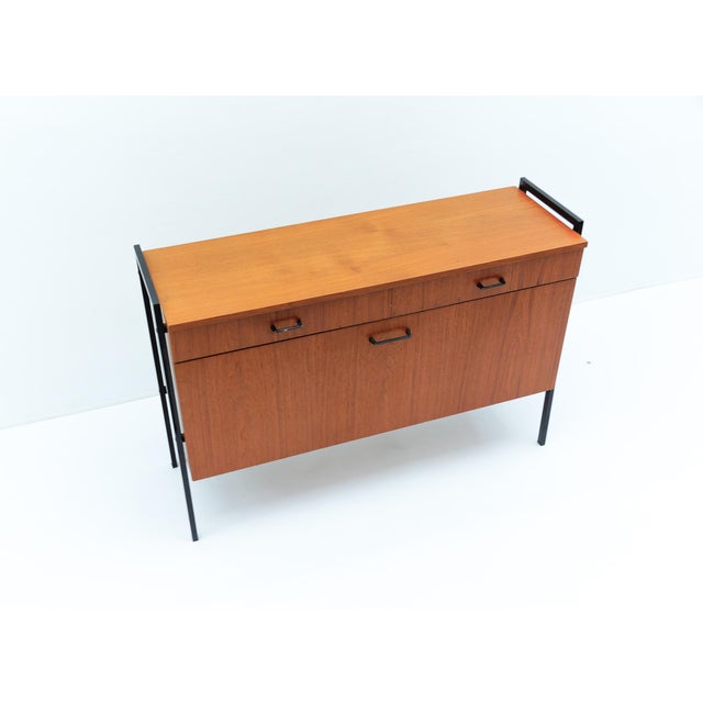 Mid-Century Modern Teak Shoe Cabinet with Hinged Door, Germany, 1960s For Sale - Image 3 of 13