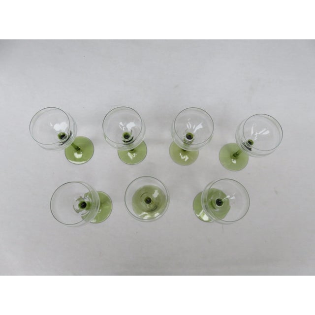 Antique Art Nouveau Wine Glasses, Set of 7 For Sale - Image 3 of 10