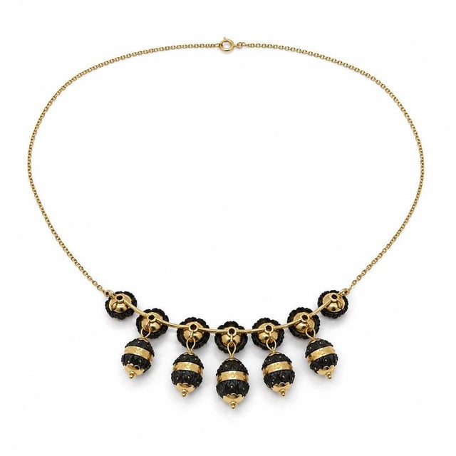 Gold 19th Century Choker and Brooch in 18k Gold and Diamonds, Set of 2 For Sale - Image 8 of 9