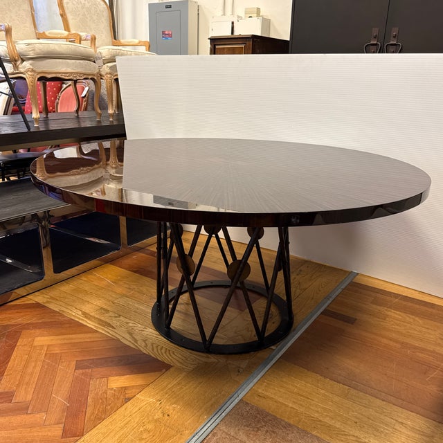 McGuire Furniture Custom Macassar Starburst Dining Table, 63 Inches For Sale In San Francisco - Image 6 of 12