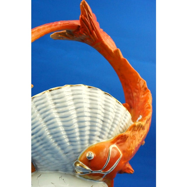 Art Deco Ceramic Centerpiece Vase with Fish from Labor Lastrucci & Borroni, Italy, 1940s For Sale - Image 15 of 18