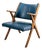Vintage Lounge Chair in Wood and Blue Skai from Dal Vera, 1950s For Sale