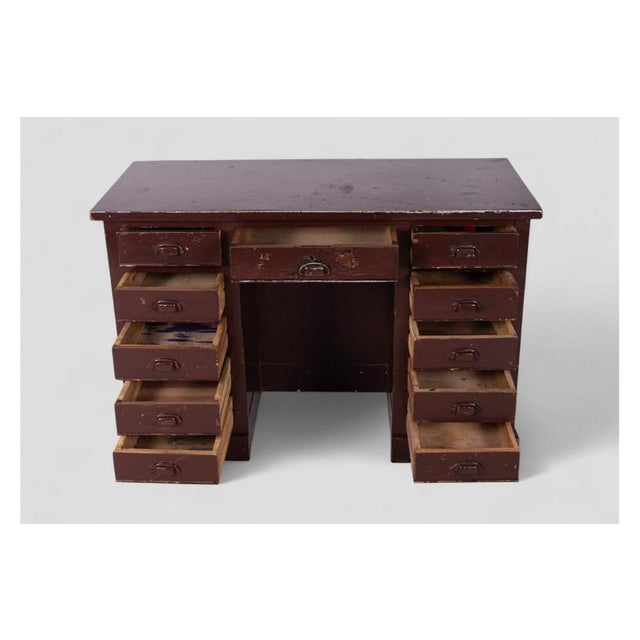 Wood Vintage Wooden Desk, 1940s For Sale - Image 7 of 8