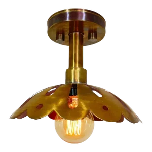 1 Light Handmade Modern Pure Raw Brass Sputnik Flush Mount