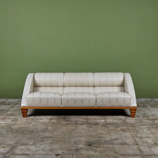 Postmodern Leon Krier Aries Leather Sofa for Giogetti For Sale - Image 3 of 18