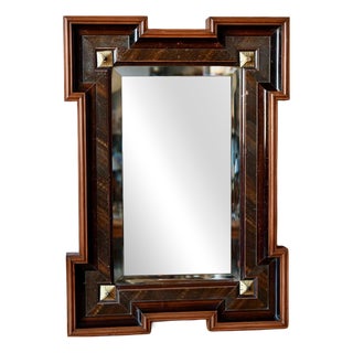 Antique Art Deco Bohemian Mirror with Beveled Edge, 1940s For Sale