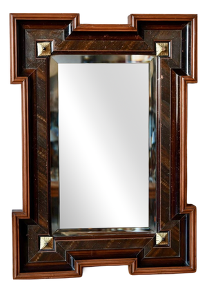 Antique Art Deco Bohemian Mirror with Beveled Edge, 1940s