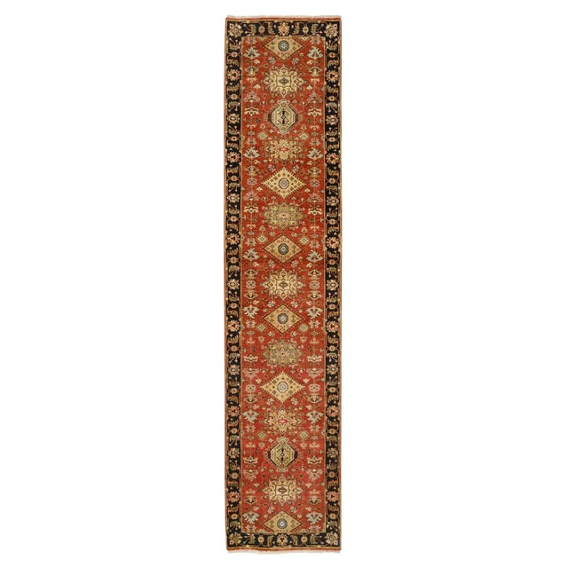 2010s Red and Black, Hand Knotted Karajeh Design With Tribal Medallions, Pure Wool, Runner Oriental Rug For Sale - Image 9 of 9