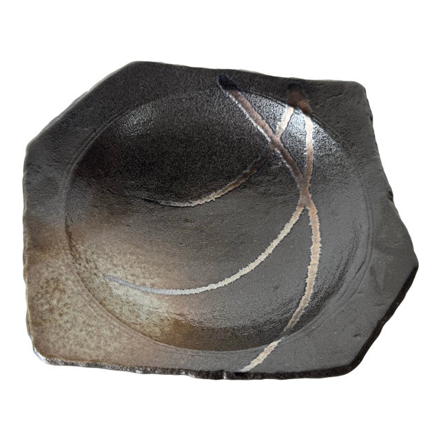 Vintage Organic Art Handmade Decorative Pottery Bowl / Dish For Sale