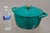 Mid Century Modern Style Green Cast Iron Dutch Oven 6.5 Qt 6.2 L Pot With Lid For Sale - Image 9 of 11