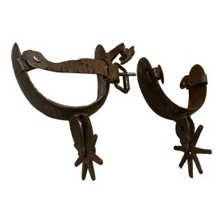 Late 19th Century Antique Iron Spurs - Set of 2 For Sale
